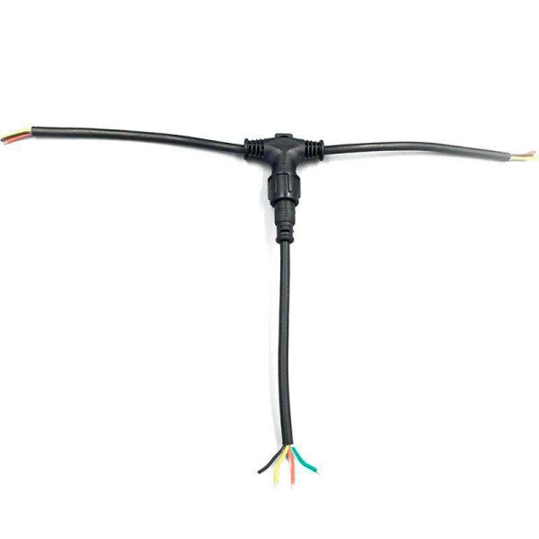 Cable conexión T, 4 Pinx0,5mm, 20cm, IP68, negro