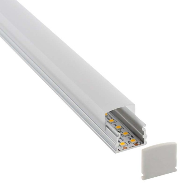 KIT - Perfil aluminio BOLL para tiras LED, 2 metros