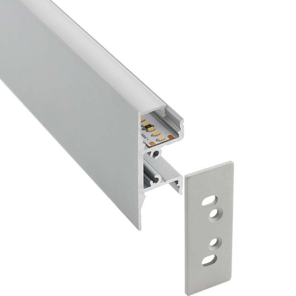 KIT - Perfil aluminio WALL HOS para tiras LED, 1 metro