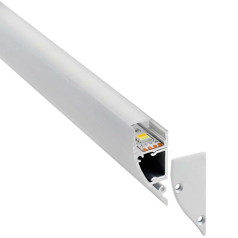 KIT - Perfil aluminio WALL UP para tiras LED, 1 metro
