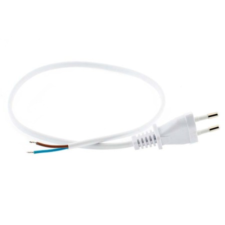 Cable 2 x 0,75mm, clavija EU, 0,5m. blanco