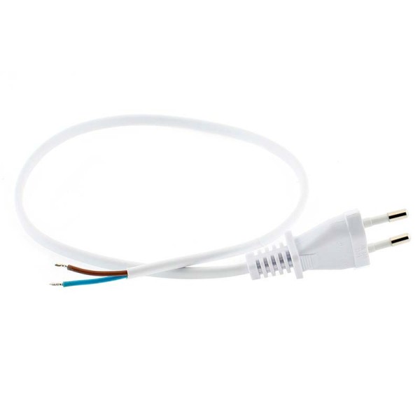 Cable 2 x 0,75mm, clavija EU, 0,5m. blanco
