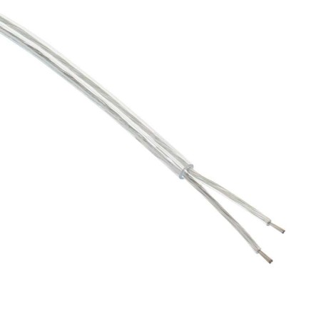 Cable redondo transparente 2x1mm Color Silver, 1m
