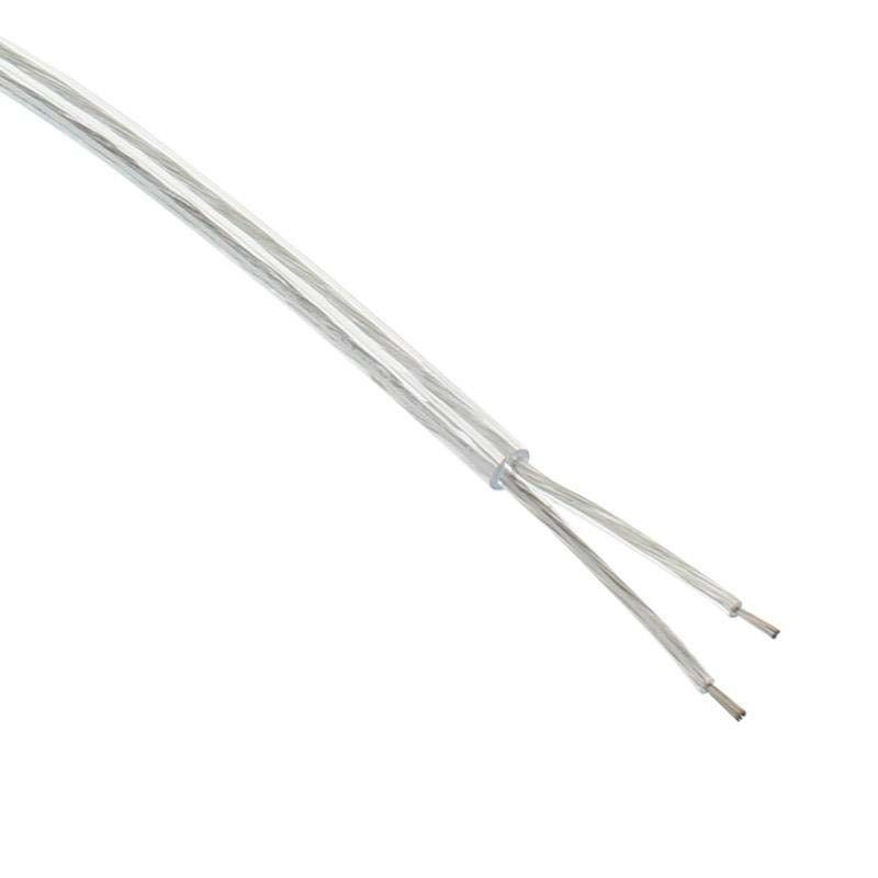Cable redondo transparente 2x1mm Color Silver, 1m