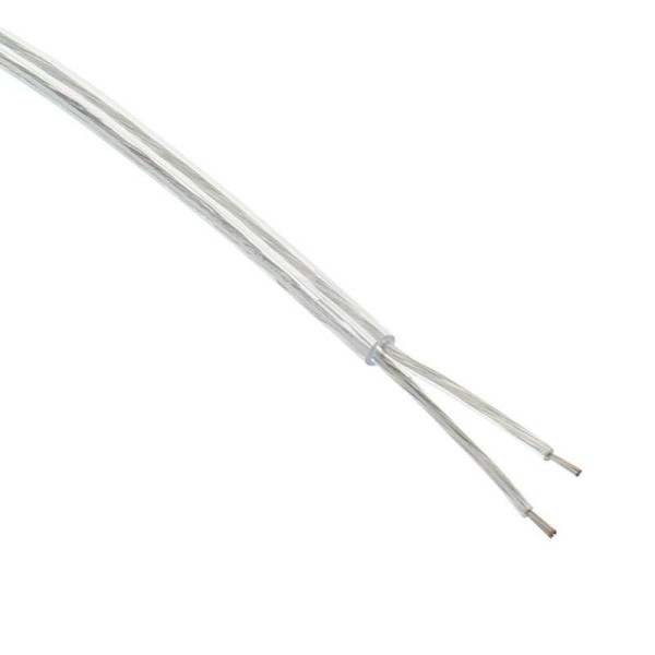 Cable redondo transparente 2x1mm Color Silver, 1m