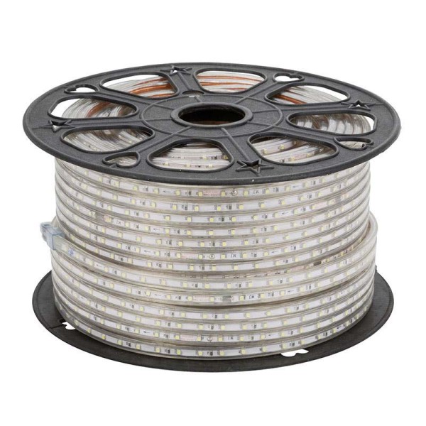 Tira LED 220V SMD2835, 120Led/m, 10W/m, carrete 50 metros con conectores rápidos, 50cm corte