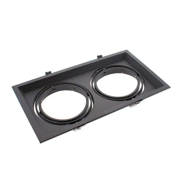 Marco doble Kardan SLIM housing 2 focos, negro