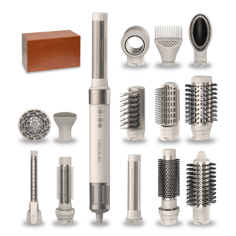Cecotec Bamba CeramicCare 14in1 Herramienta de peinado con múltiples accesorios Champán 1400 W 1,8 m