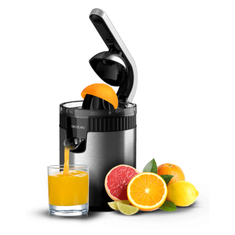 Cecotec Xqueeze RetroJuice 600 Steel Licuadora centrífuga 600 W Negro, Metálico