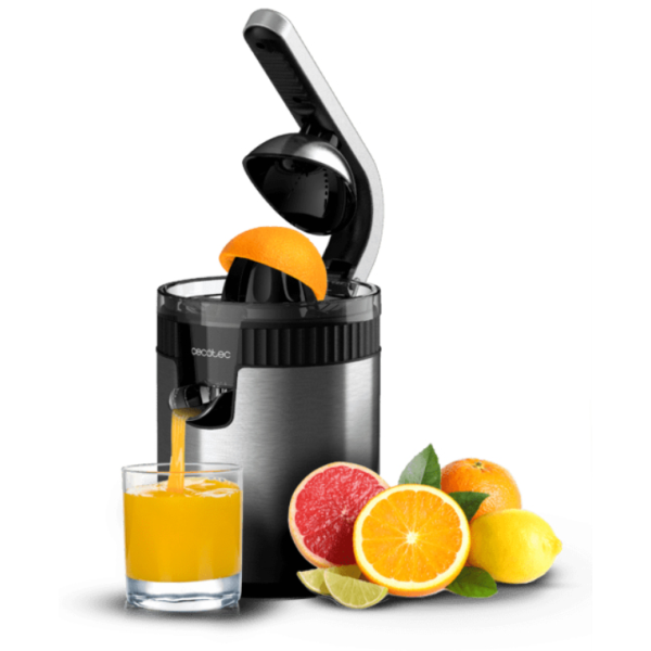 Cecotec Xqueeze RetroJuice 600 Steel Licuadora centrífuga 600 W Negro, Metálico