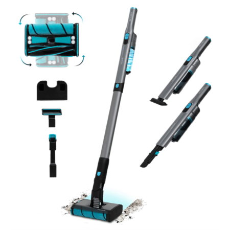 Cecotec Scoba 2100 Twice Aspiradora vertical Batería Secar Ciclónico Sin bolsa 210 W Negro, Azul 2,5 Ah
