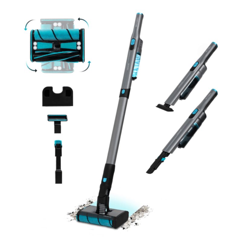 Cecotec Scoba 2100 Twice Aspiradora vertical Batería Secar Ciclónico Sin bolsa 210 W Negro, Azul 2,5 Ah