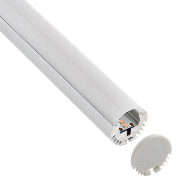 KIT - Perfil aluminio KROB-S para tiras LED, 2 metros