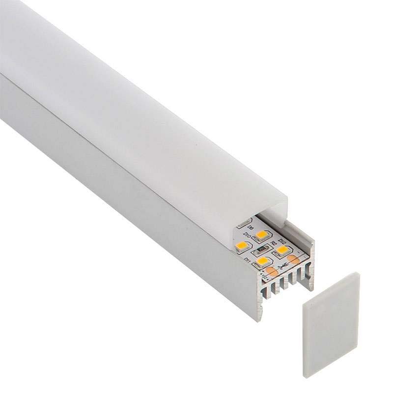 KIT - Perfil aluminio GURKEN para tiras LED, 2 metros