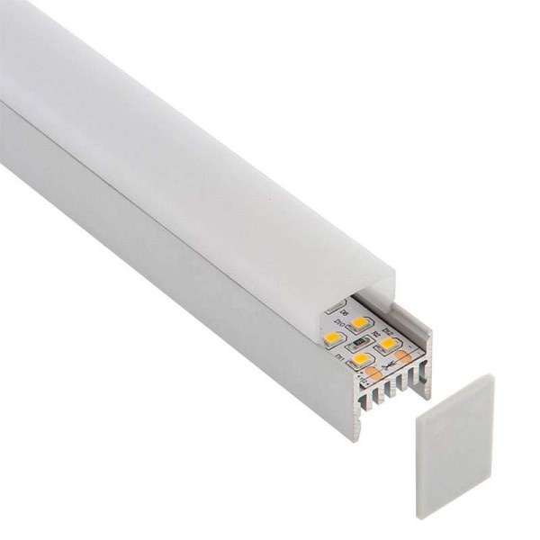 KIT - Perfil aluminio GURKEN para tiras LED, 2 metros