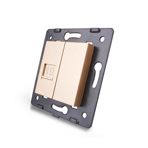 Mecanismo de empotrar enchufe Red RJ45, golden LIVOLO