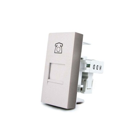 Conector Teléfono RJ11 gris para mecanismo de empotrar LIVOLO