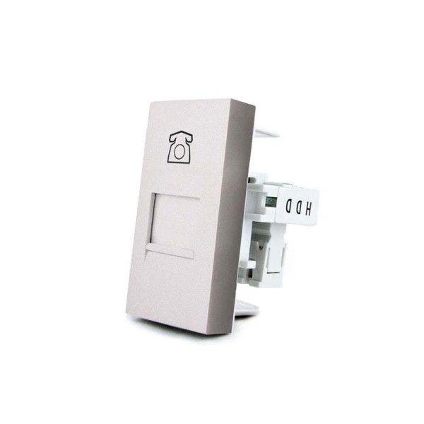 Conector Teléfono RJ11 gris para mecanismo de empotrar LIVOLO