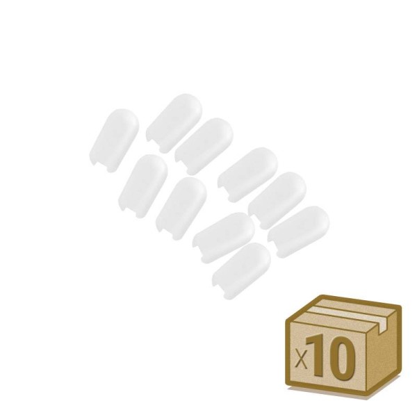 Pack 10 unidades Tapa NEON silicona 6x12mm color blanco, interior