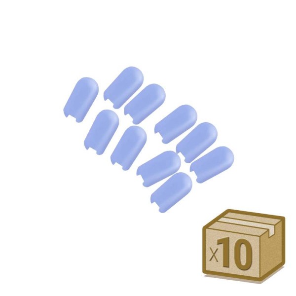 Tapa NEON silicona 6x12mm color azul, interior, pack 10pcs
