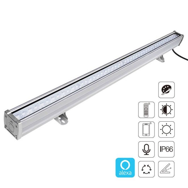 Proyector LED lineal 48W RGB+CCT, 220V, RF, Alexa, SINC. 1m