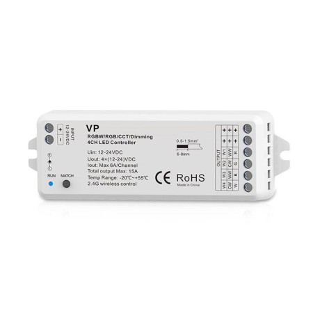 Controlador Relay 4 en 1 (MONO, CCT, RGB, RGBW)