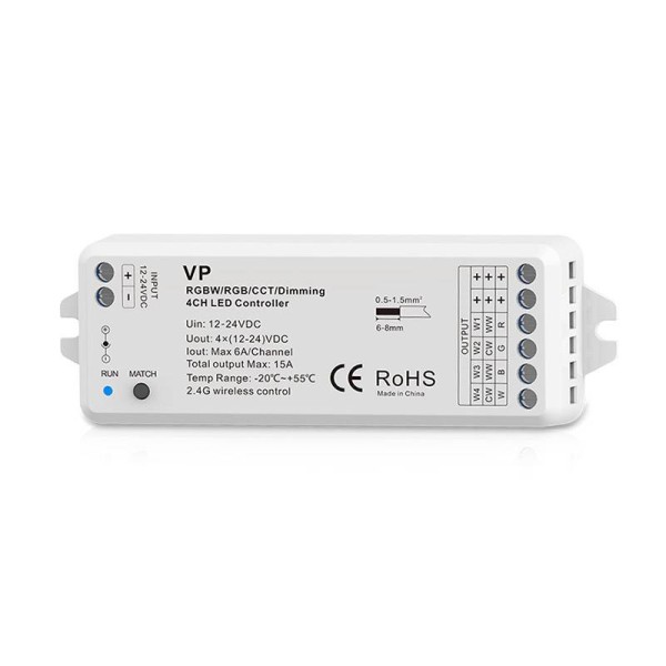 Controlador Relay 4 en 1 (MONO, CCT, RGB, RGBW)
