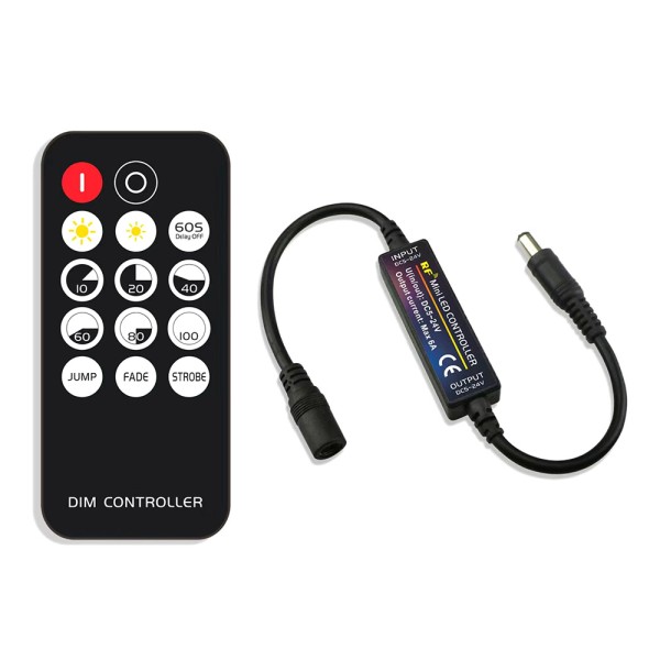 Controlador RF Mini tira LED monocolor + mando