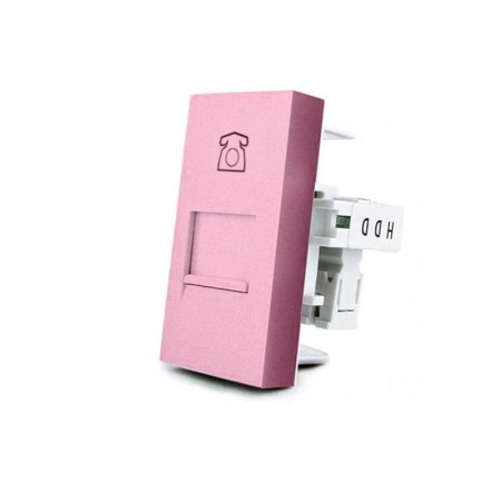 Conector Teléfono RJ11 rosa para mecanismo de empotrar LIVOLO