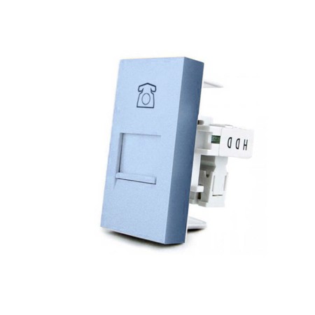 Conector Teléfono RJ11 azul para mecanismo de empotrar LIVOLO