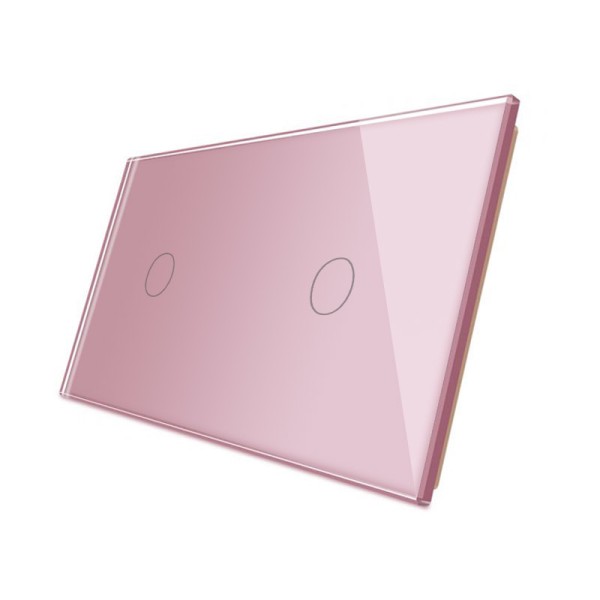 Frontal 2x cristal rosa, 2 botones LIVOLO