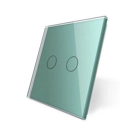 Frontal 1x cristal verde, 2 botones LIVOLO