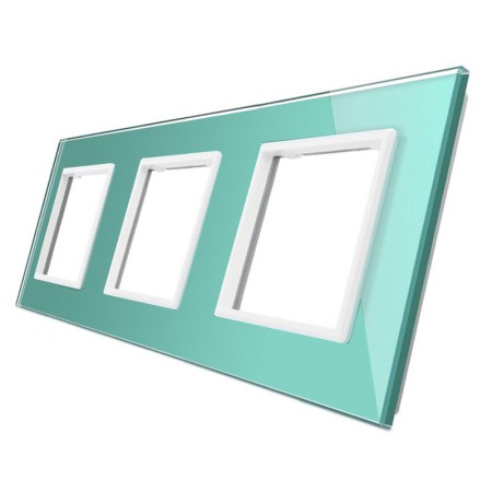 Frontal cristal verde 3x huecos LIVOLO