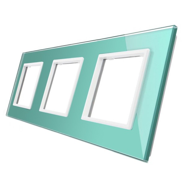 Frontal cristal verde 3x huecos LIVOLO
