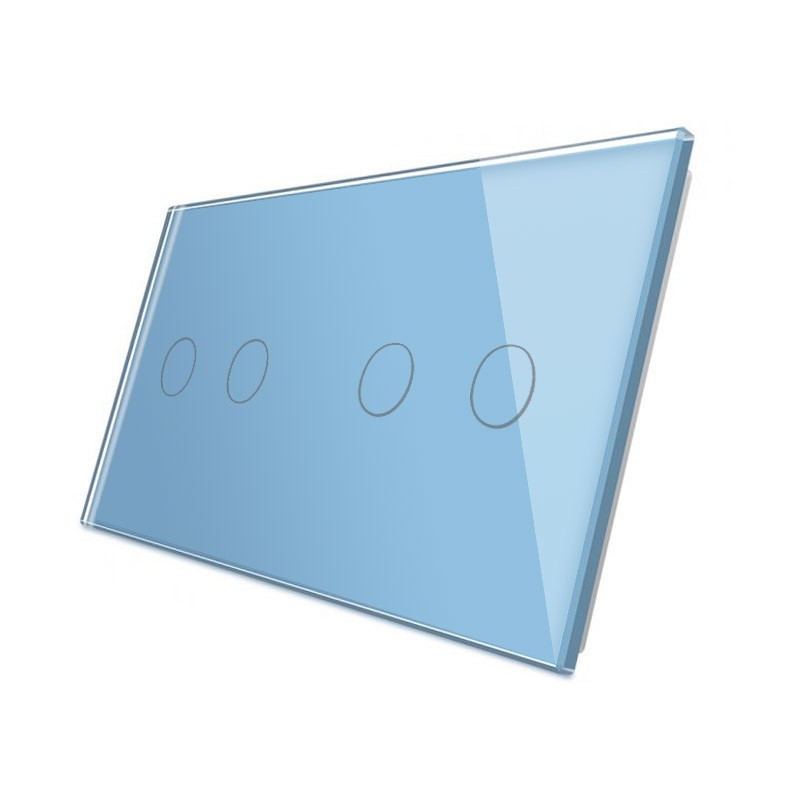 Frontal 2x cristal azul, 4 botones LIVOLO
