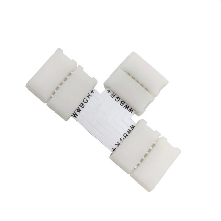Unión / conector T rígido Pin Click para tiras LED RGB+CCT 6 pin