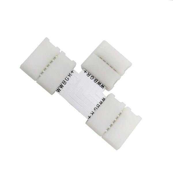 Unión / conector T rígido Pin Click para tiras LED RGB+CCT 6 pin