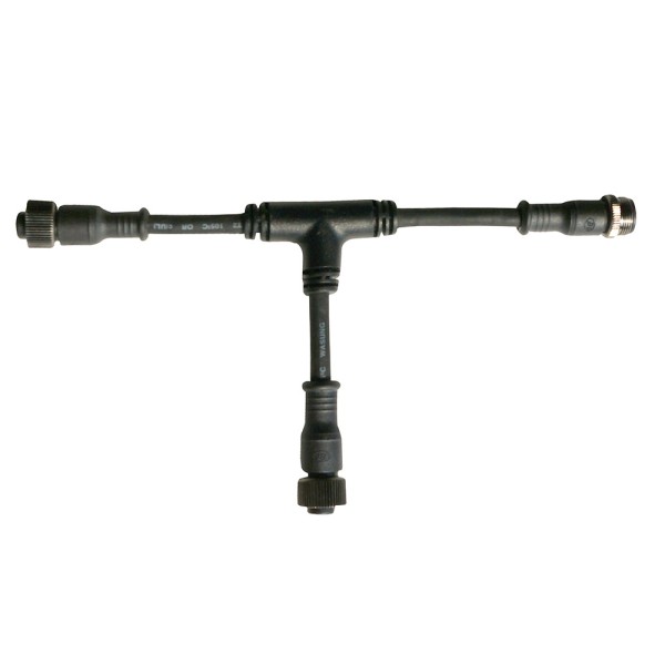 Cable conexión T, 2 Pinx1mm, 20cm, IP67, negro