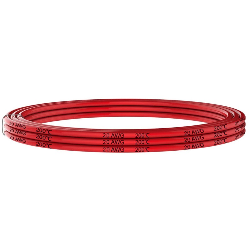 Cable anticalórico de silicona 1x0,50mm, 1m, rojo