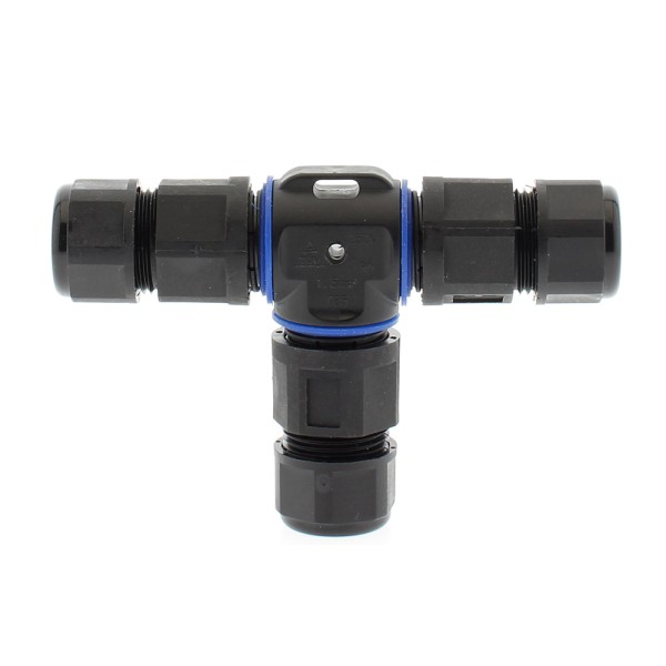 Conector T IP68, 110mm, Ø12-6mm, 3 cables 0.5-2.5mm2, 16A
