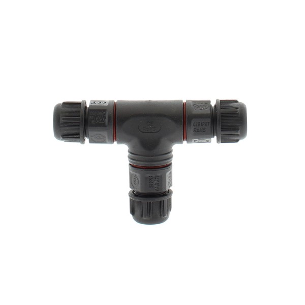 Conector T IP67, 80mm, Ø7-4mm, 3 cables 0.5-2.5mm2, 16A