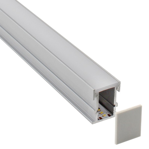 KIT - Perfil aluminio FOOT STEP para tiras LED, 2 metros