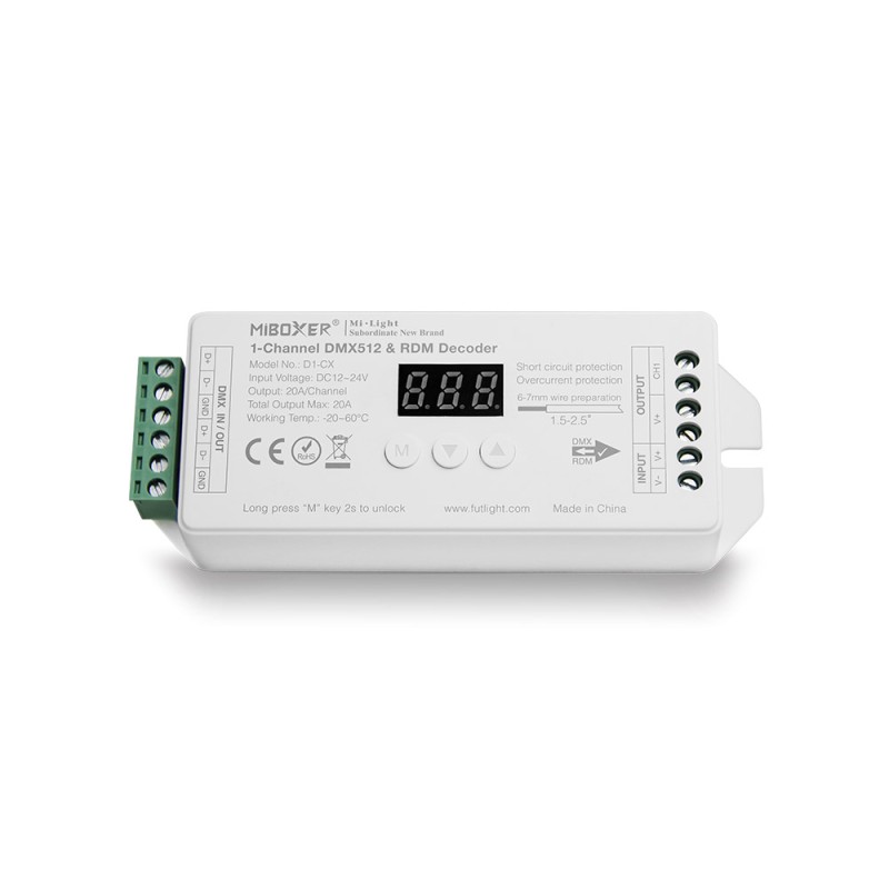 Decoder DMX512-RDM, Mono, 20A, 2.4Ghz RF