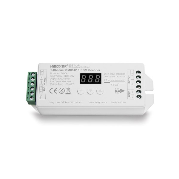 Decoder DMX512-RDM, Mono, 20A, 2.4Ghz RF