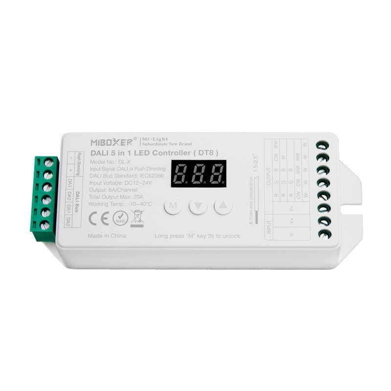 DALI Controlador DT8, 5 en 1 (MONO, CCT, RGB, RGBW, RGB+CCT)