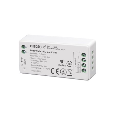Controlador CCT blanco dual mini RF 4 zonas 12A