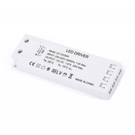 Fuente de alimentación DC12V/20W/1,7A, 4 salidas