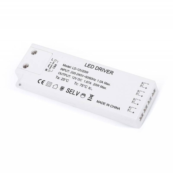 Fuente de alimentación DC12V/20W/1,7A, 4 salidas
