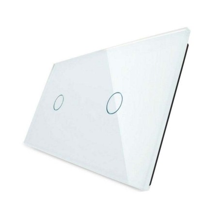 Frontal 2x cristal blanco, 2 botones LIVOLO