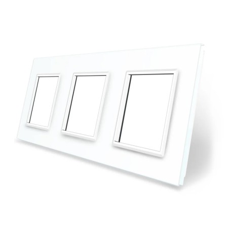 Frontal cristal blanco 3x huecos LIVOLO